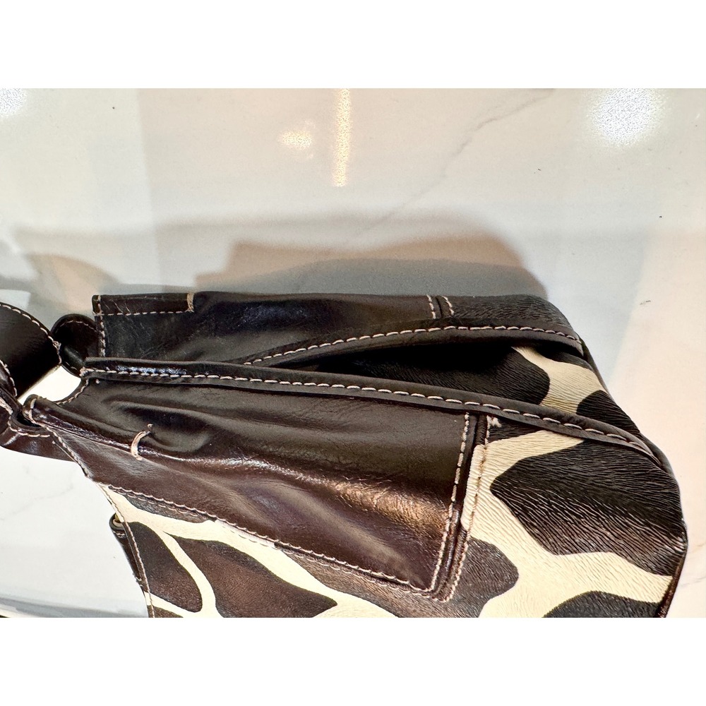 Nine & Co Giraffe Print Handbag and Wallet Set Brown Cream Y2K Vintage Purse - Picture 7 of 16